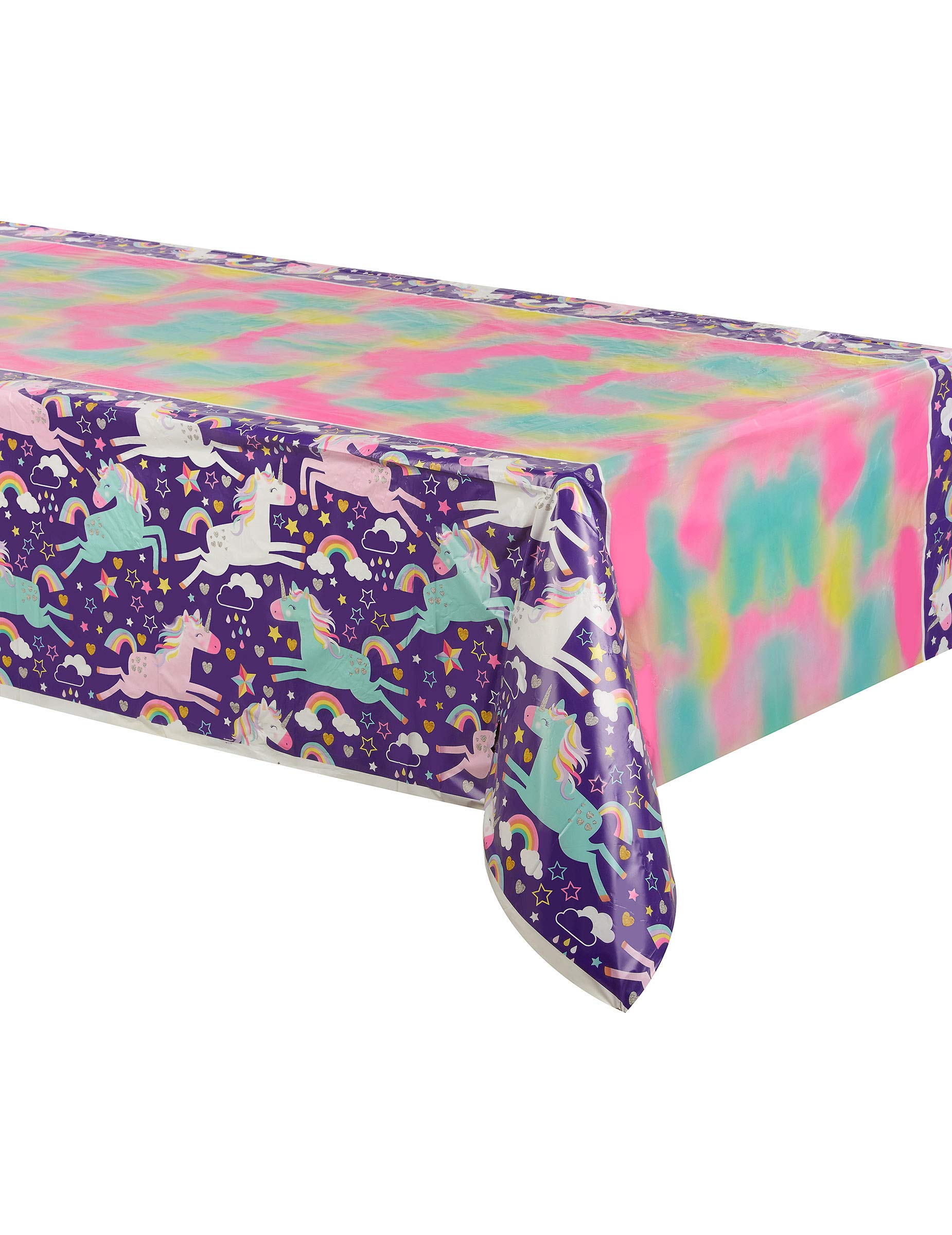 Magical Unicorn Party Rectangular Plastic Table Cover - 54" x 84" (1 Pc.) - Durable & Vibrant Party Essentials, Perfect for Enchanting Parties