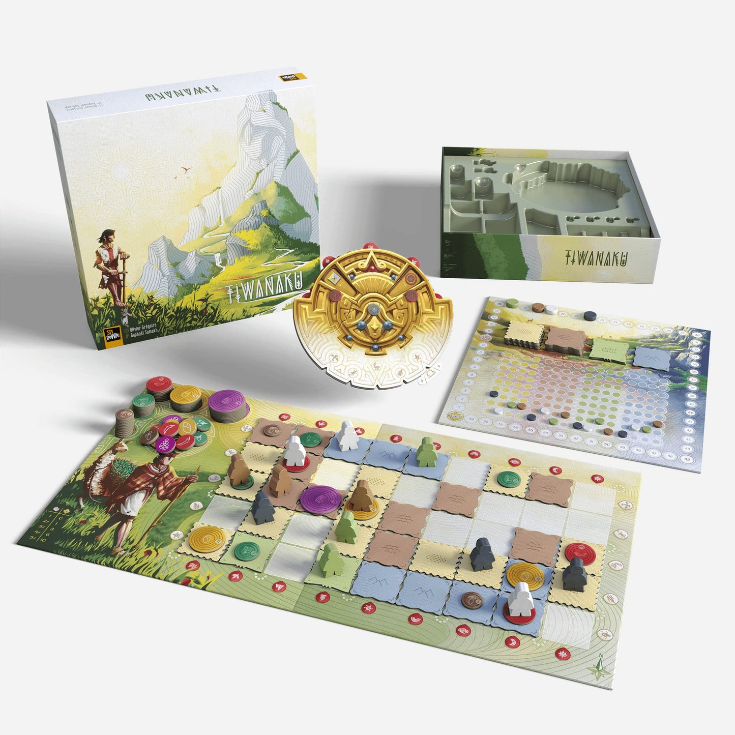 Sit Down! Tiwanaku - Sit Down! Strategy Board Game, Deduction Exploration Optimization, Pachamama Mother Earth Wheel, Play Solo Mode Or with Up to 4