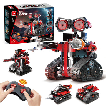 W WISE BLOCK Robot Building Kit, STEM Robotics for Kids Ages 8-12, 533 Pcs Robot Kits Erector Set Rc Toy for Kids Age 8+, DIY Build Science