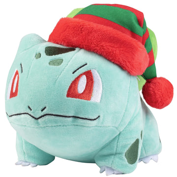 Pokémon 8" Holiday Bulbasaur with Elf Hat Accessory - Officially Licensed - Generation 1 Starter - Stuffed Animal Toy Figure - Christmas Stocking