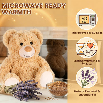 SuzziPals Teddy Bear Stuffed Animal Heating Pad for Period Cramp, Bear Gift