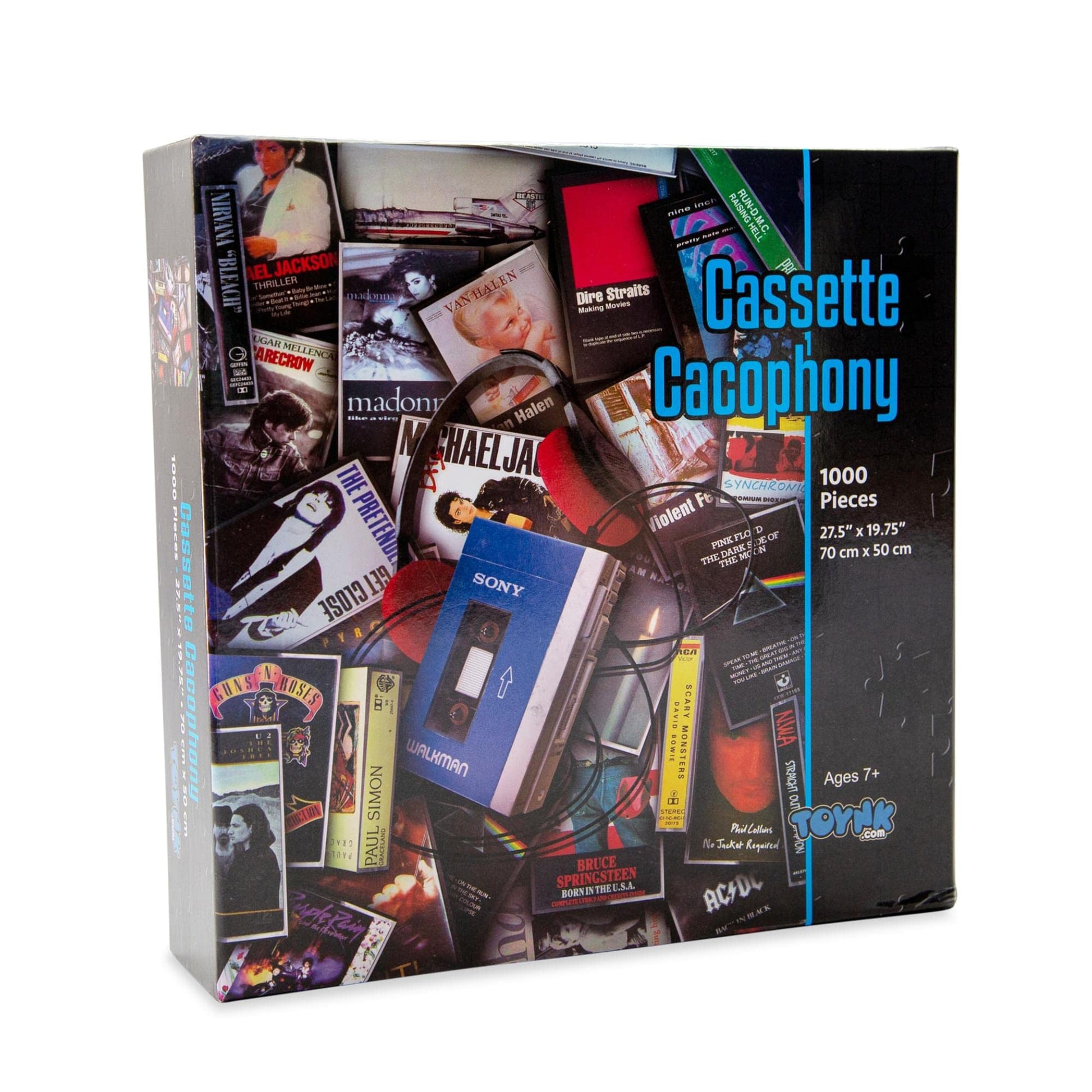 80s Cassette Music Hits 1000-Piece Jigsaw Puzzle, Brain Teaser for Kids and Adults | 28 x 20 Inches