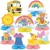 9Pcs Rachell English Teacher Birthday Party Supplies, Fufuddz Cartoon Honeycomb Centerpieces, Teacher Themed Birthday Table Decorations for Fans Girls