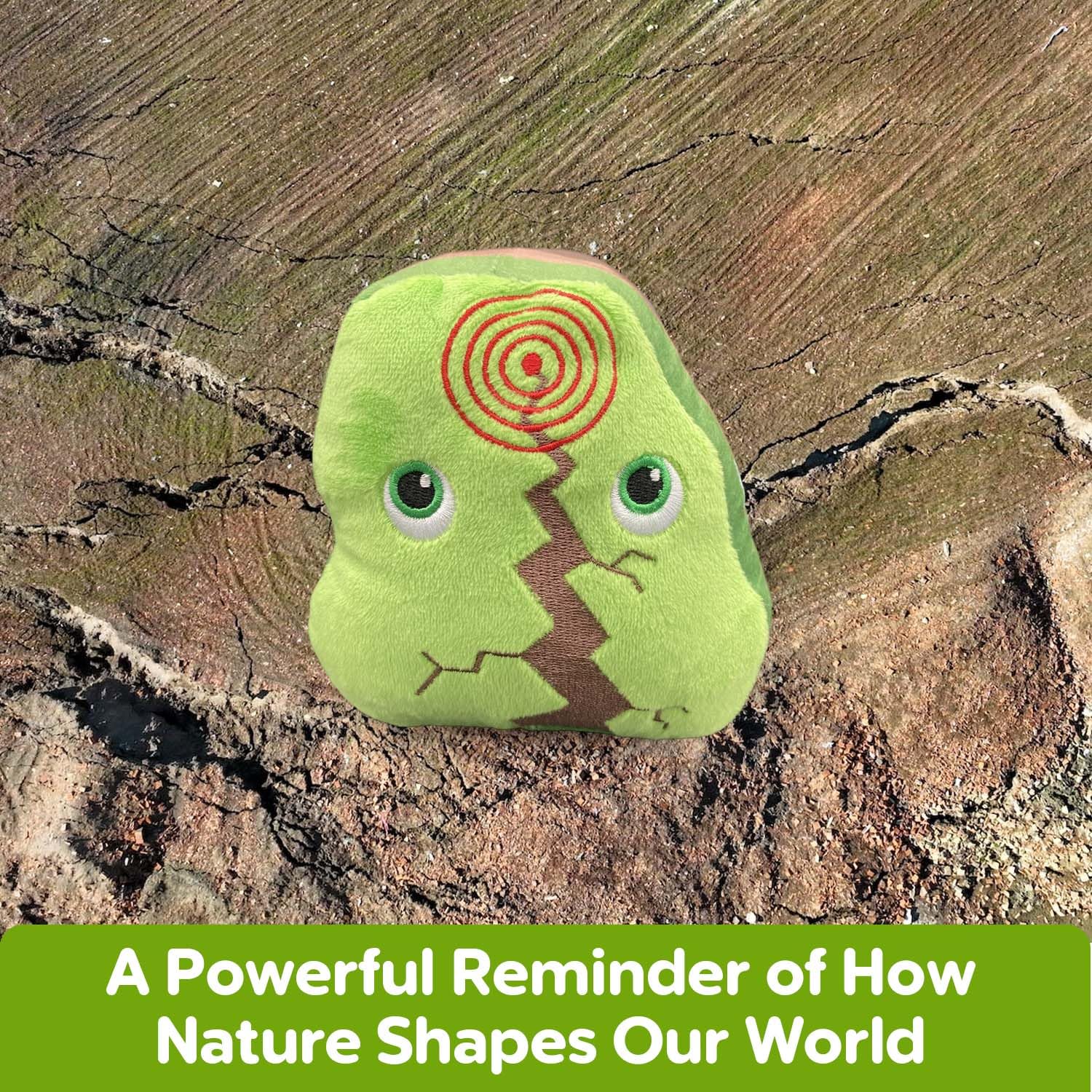 Thunderheads Earthquake Plush, Soft Educational Earth Science Plushie with Fact Card, STEM Tool for Learning Planet, Eco-Conscious Weather Gift