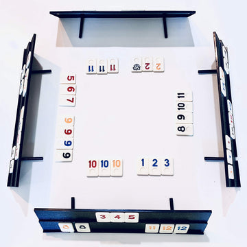 Rummy Tiles Game, 106 Tiles Rummy Game, 4 Durable Full-Size Racks, Black Travel Case for Easy Carrying