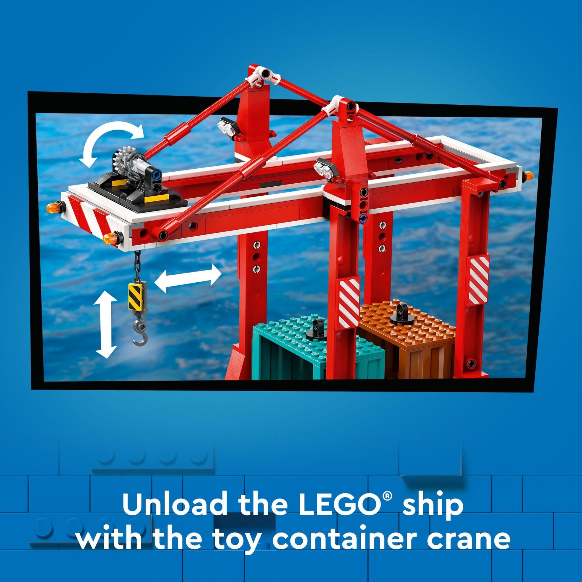 LEGO City Seaside Harbor with Cargo Ship Toy, Model Container Crane and Boat with 8 Minifigures Included, Building Set for Boys and Girls Ages 8 and