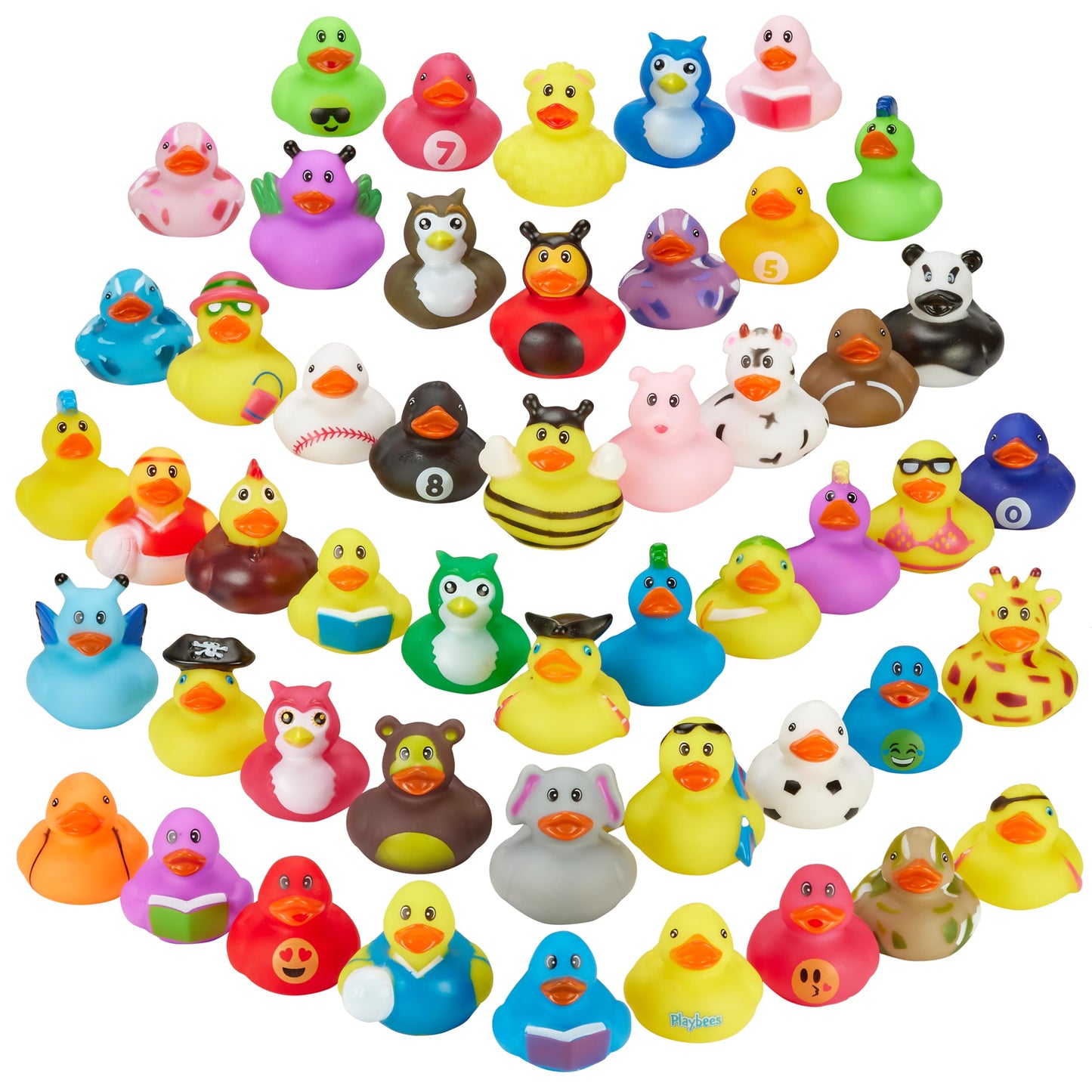 Playbees Assortment Rubber Duck Toy Duckies for Kids - 25 Pack - Sensory Play, Stress Relief, Stocking Stuffers, Bath Birthday Gifts Baby Showers