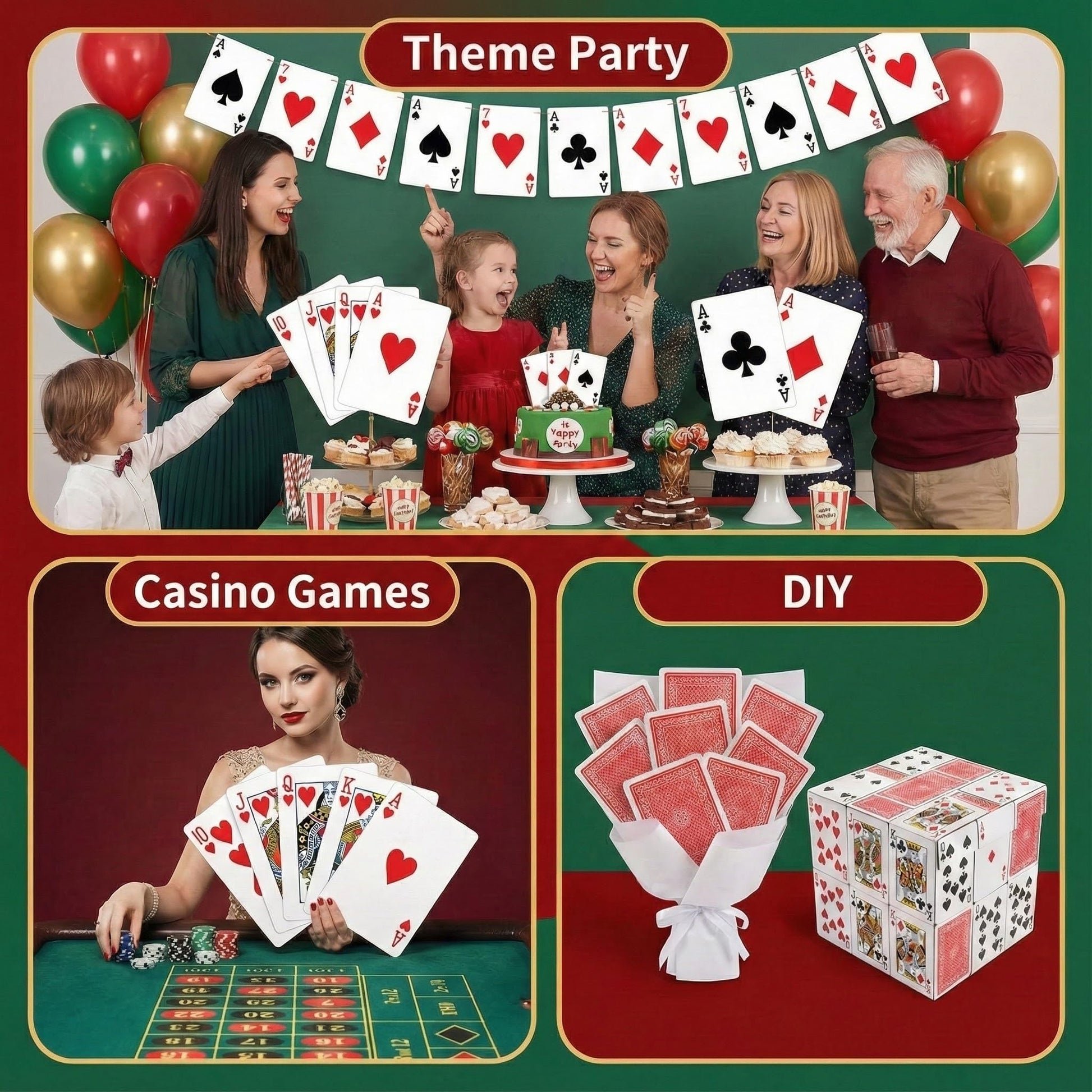 Bedwina Giant Jumbo Playing Cards, Large Print Playing Cards for Seniors, Kids, Adults - Funny Deck of Professional Poker Giant Card Games, Casino