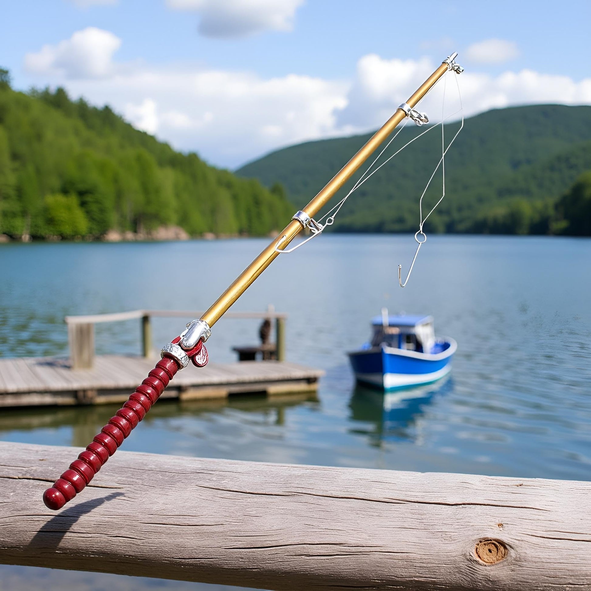 1/12 Miniature Fishing Pole Dollhouse Decoration Accessories?Miniature Fishing Pole?Dollhouse Accessories?Dollhouse Décor