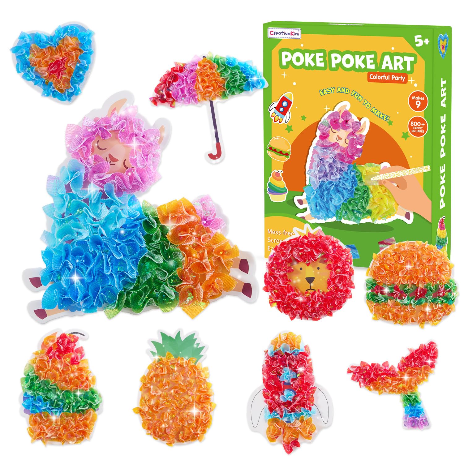creative kimi 9 PCS Poke Poke Art - Magical Princesses,Foil Art, Mess-Free Fun for Kids, DIY Wood Craft Kits, Creative Activity, Gifts for Girls