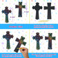 Podzly 50 Scratch Art Cross Ornament Craft Kit - Easter Religious Crafts for Kids, Scratch Art Crosses Church Gifts for Children, Kids Party Favors