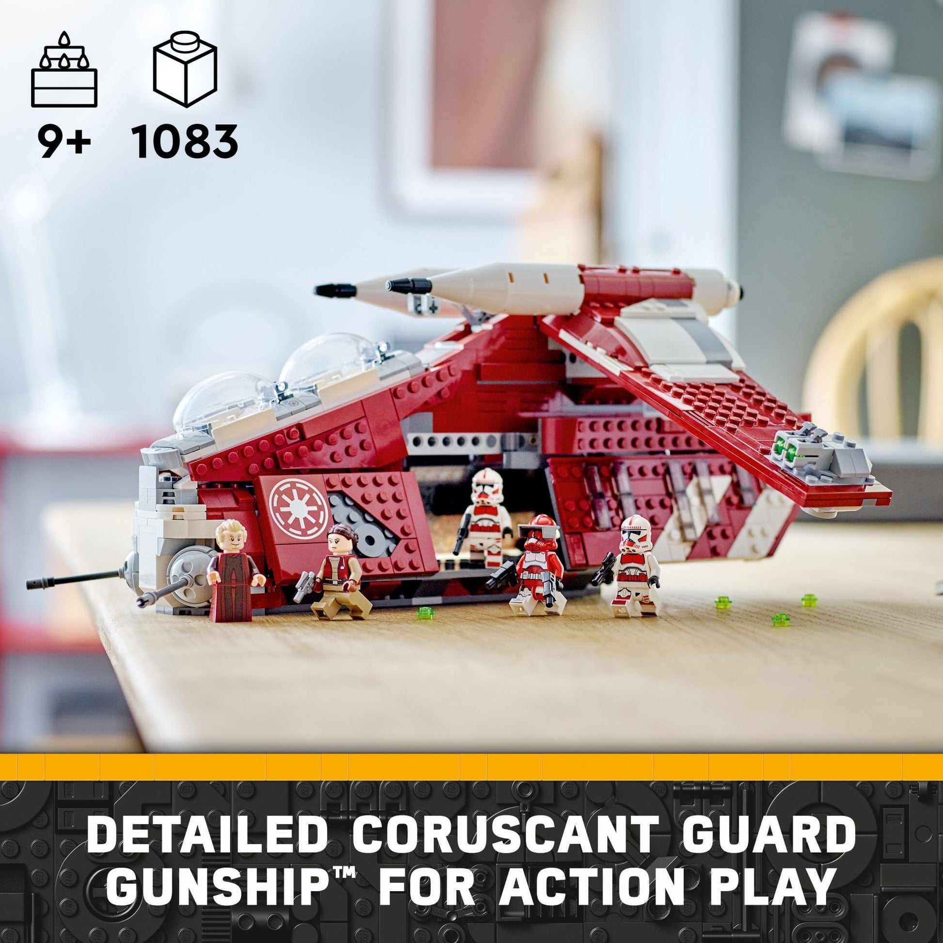 LEGO Star Wars: The Clone Wars Coruscant Guard Gunship - Buildable Star Wars Toy for 9 Year Olds - Gift Idea for Fans - Includes 3 Clone Trooper