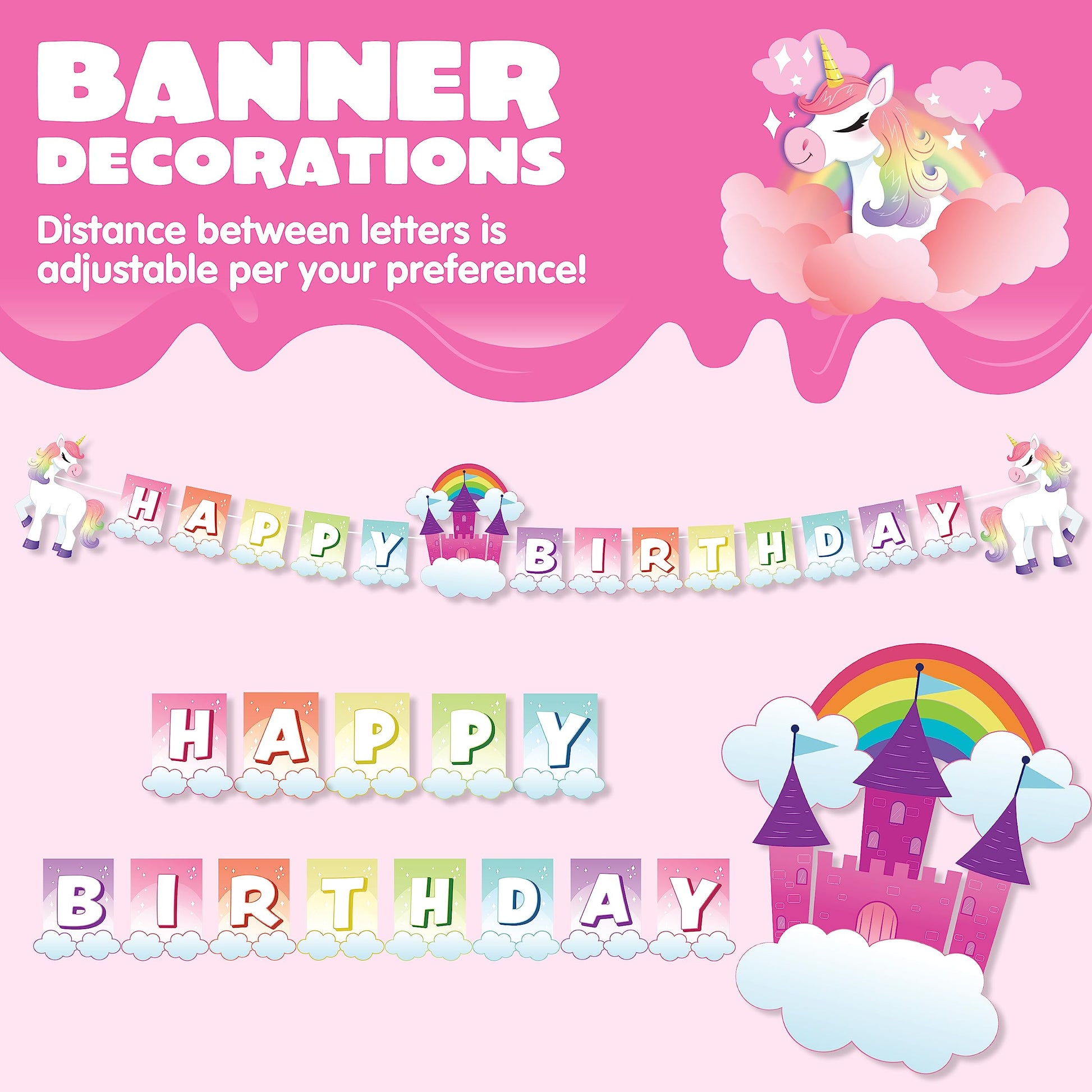 JOYIN 145 Pcs Unicorn Birthday Party Supplies with Unicorn Banner for Girls, 24 Serves Unicorn Disposable Tableware Set with Plates , Cups, Napkins