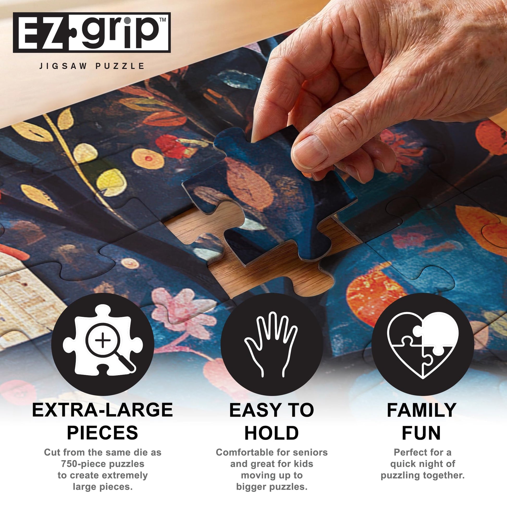 MasterPieces 300 Piece EZ Grip Jigsaw Puzzle for Adults - Birdhouse Kingdom - 18" x 24" - Extra Large Pieces - Unisex Adult