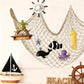 Decorative Fishing Net 80x40 Inch, Patioland Large Caramel Picture Fish Net, Wall Photo Hanging Fishnet for Nautical Mermaid Pirate Ocean Themed