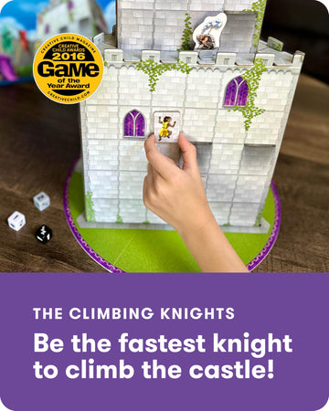 SimplyFun The Climbing Knights - Exciting Castle Climbing Strategy Board Game - Fine Motor Skills - Educational Fun with Magnetic Knights, Guard