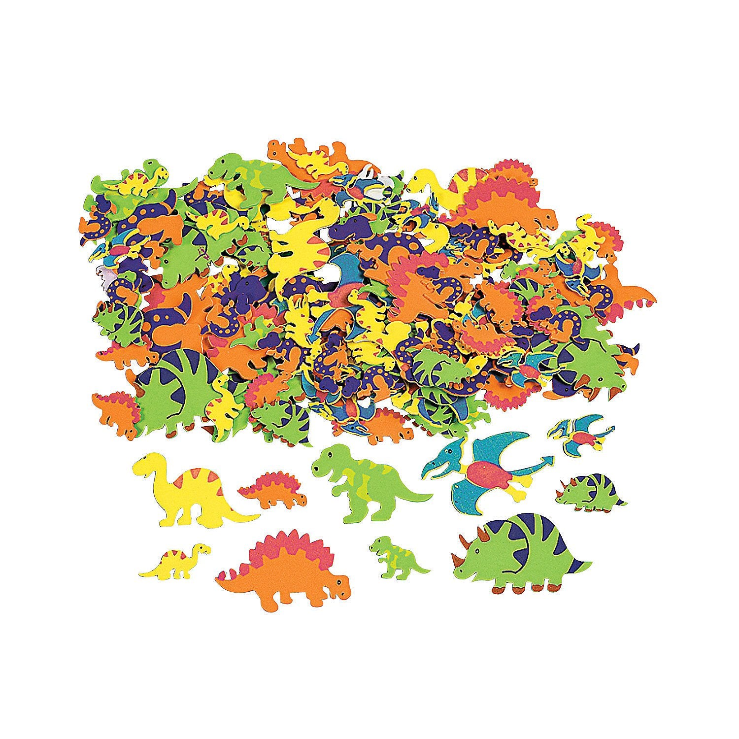 Fun Express Fabulous Foam Adhesive Dinosaur Shapes - Crafts for Kids and Fun Home Activities - VBS Vacation Bible School Supplies/Decor