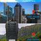 eSynic 4 Pack Rainproof Walkie Talkies-Easy to Carry-3 Miles Long Range-16Ch Walky Talky with Earpieces-Flashlight & VOX Hand Free Talking-1500mAh