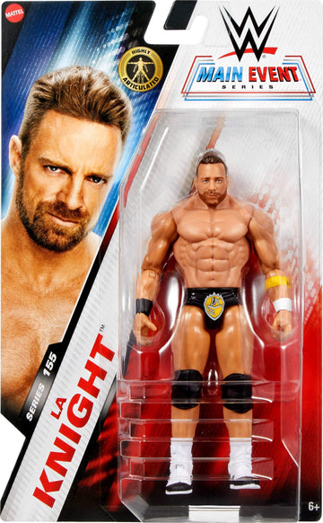 Mattel WWE LA Knight Action Figure, Main Event Series #155 6-inch Collectible with 10 Articulation Points & Life-Like Look