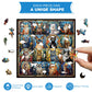 Cat Wooden Puzzles for Adults 180 Pieces, Stained Glass Puzzle,Colorful Kitty Kitten Collage, Hard Difficult Impossible Challenging Jigsaw Puzzles