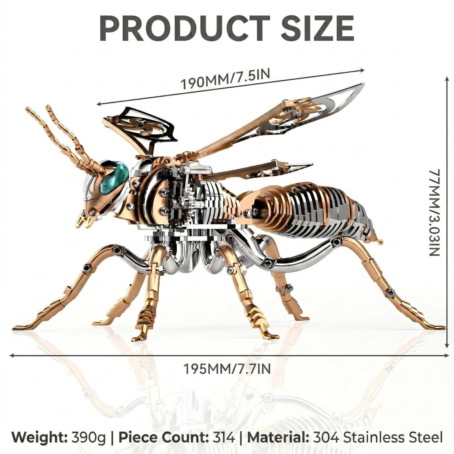 LONGPIN 3D Metal Puzzles for Adults, Mechanical Bee Insect Model Kit
