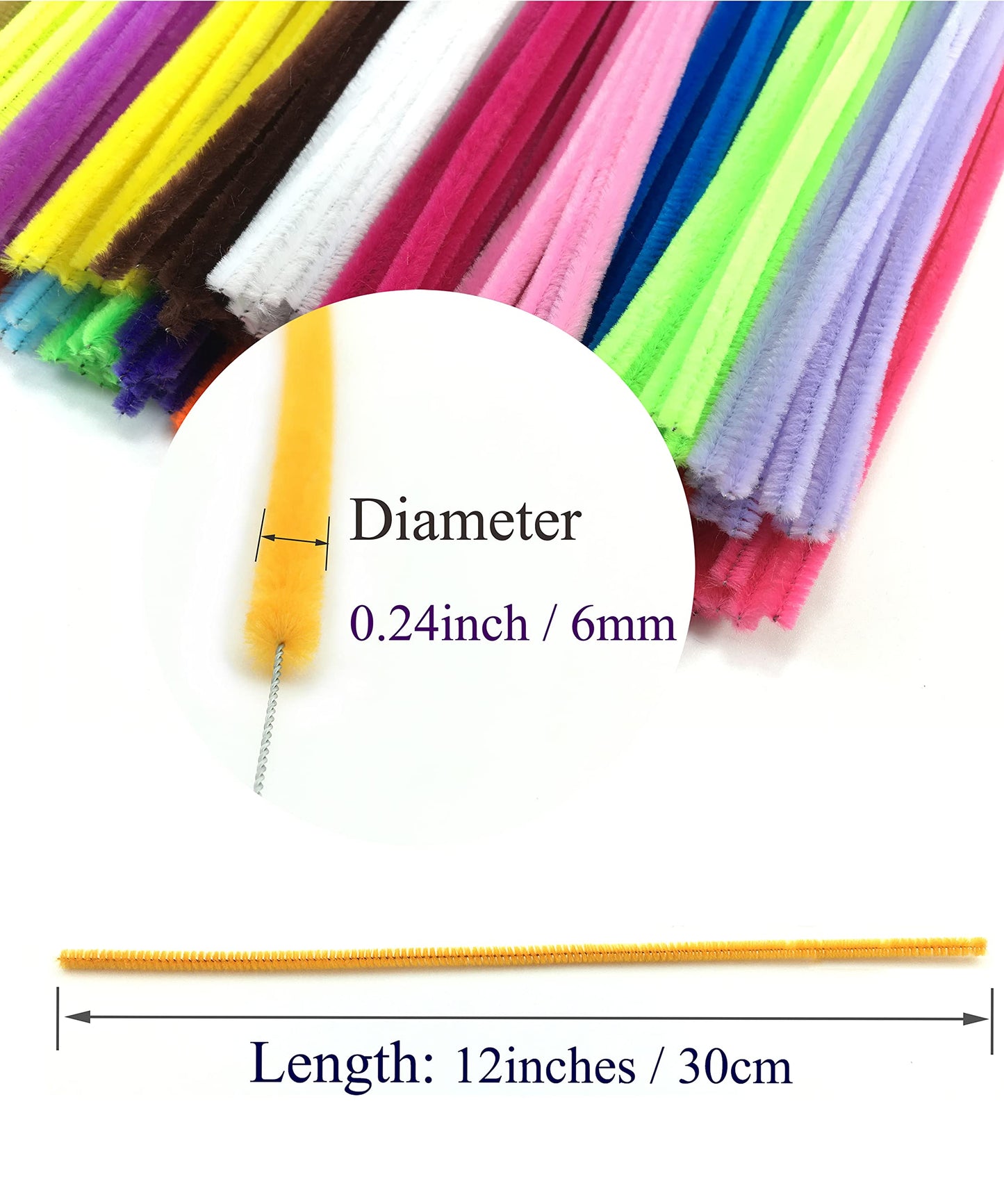 HoneyToys 720Pcs 24 Colors Creative Pipe Cleaners Chenille Stem 100Pcs Wiggle Eyes 69Pcs Pompoms 100Pcs Stickers, Pipe Cleaners Pompoms for Arts