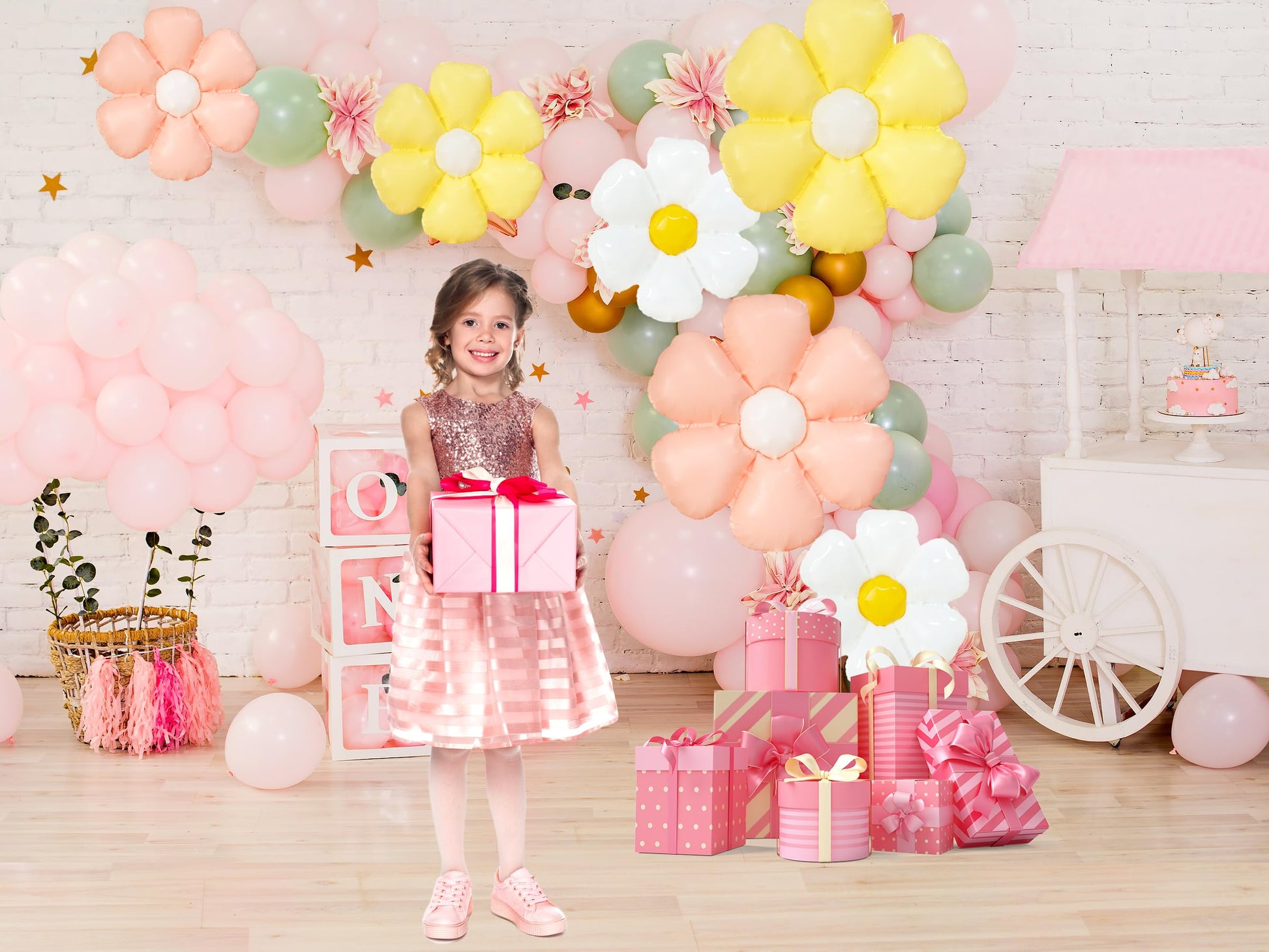 CUUSNNY 15 Pcs Daisy Balloon Flower Balloons Party Decoration
