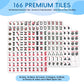 TheClouds American Mahjong Tile Set, 166 Pink Tiles (1.16"), 4 PC All-in-One Color Rack/Pushers, Canvas Storage Bag and Mahjong Accessories