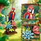 APENGBAOL 3-in-1 Parrot Building Sets 538 PCS Chameleon & Crab Animal Model with Flowers Creative Bird Construction Kit for Adults Nature Display Gift
