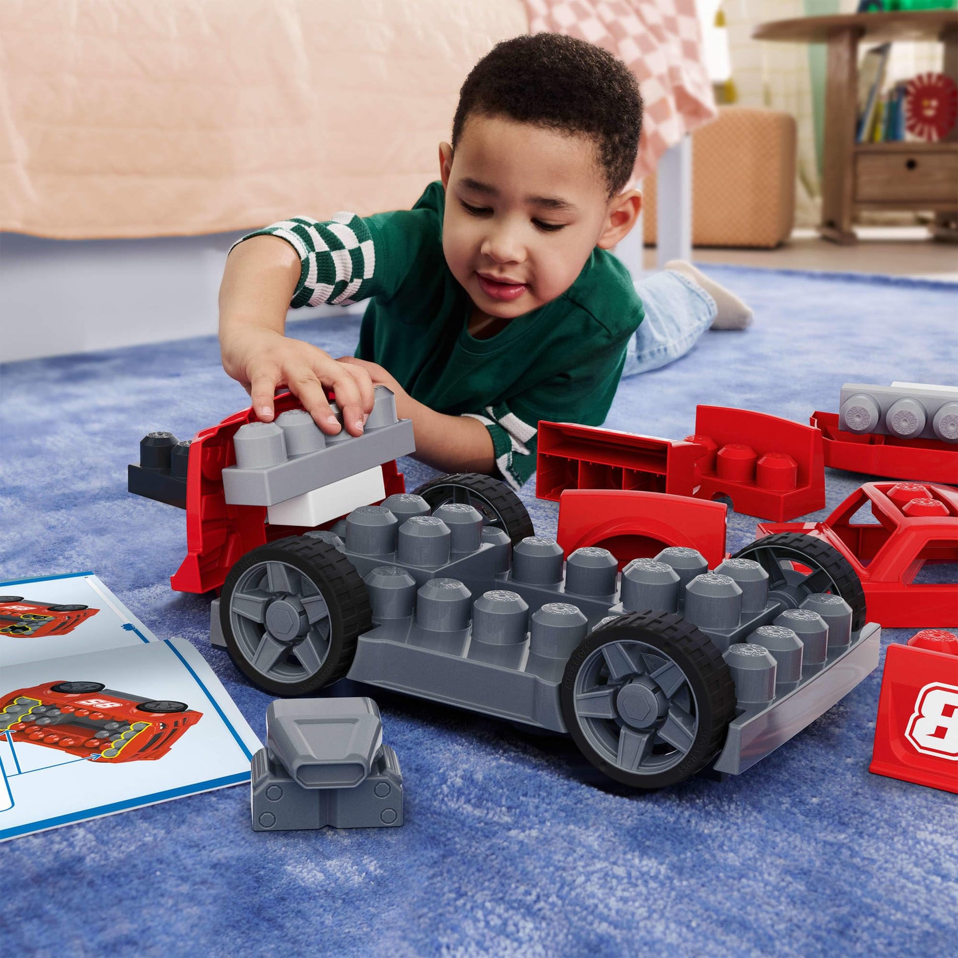 MEGA BLOKS Fisher-Price 3-in-1 Build & Go Race Car Block Toy