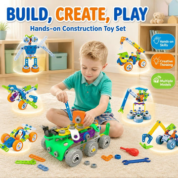 11 in 1 STEM Kits Building Toys for Kids Ages 4-8 5-7, Stem Toys for 4 5 6 7 8 Year Old Boy Birthday Gift, Educational Construction Set for Boys 4-6