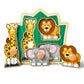 Melissa & Doug Jungle Friends Safari Animals Jumbo Knob Puzzle, Wooden Peg Puzzle for Toddlers, Educational Toy for Shape Recognition and Fine Motor