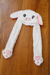 Plushland Adorable Funny Bunny Plush Hat - Squeeze Bunny Hands and See Ears Shake up and Down, Gift for Kids, Babies, Girls, Boys on Halloween