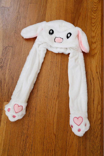 Plushland Adorable Funny Bunny Plush Hat - Squeeze Bunny Hands and See Ears Shake up and Down, Gift for Kids, Babies, Girls, Boys on Halloween