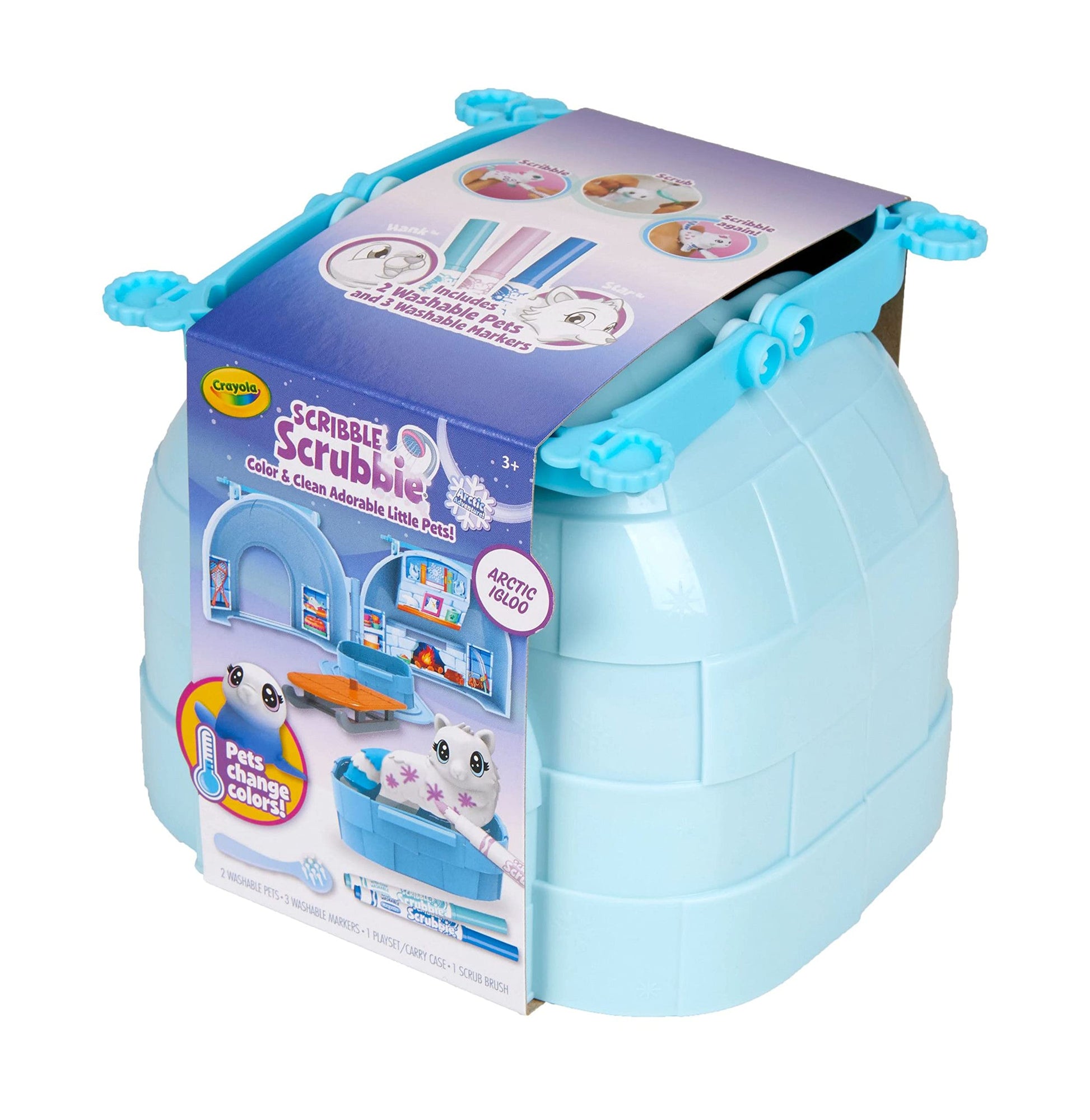 Scribble Scrubbie Pets Arctic Igloo, Color Change Pets & Storage Case, Gift for Girls & Boys