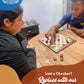 WE Games Wooden Checkers Pieces Only (1.5 inch), Checker Board Game & Backgammon Pieces, 24 Brown and Natural Stained Stackable Ridges