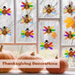 MIAHART 312 Pcs Thanksgiving Turkey Craft Kit DIY Turkey with Colorful Feathers and 320 Pcs Dot Glues Thanksgiving Stickers for Thanksgiving Party