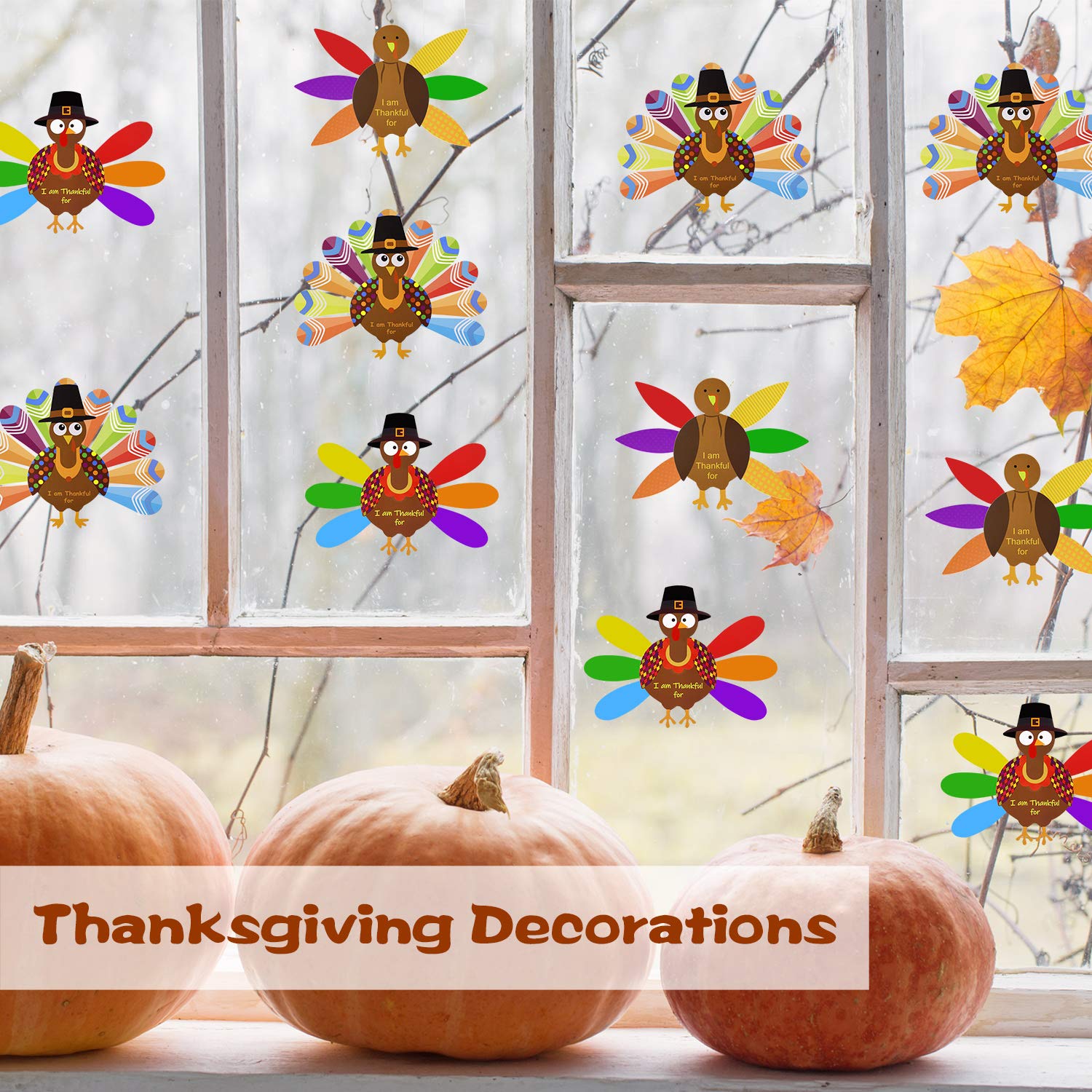 MIAHART 312 Pcs Thanksgiving Turkey Craft Kit DIY Turkey with Colorful Feathers and 320 Pcs Dot Glues Thanksgiving Stickers for Thanksgiving Party