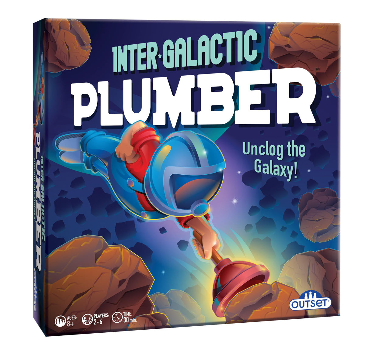 Outset Media Intergalactic Plumber - Can You Unclog the Galaxy - for 2 to 6 Players Ages 8 and up