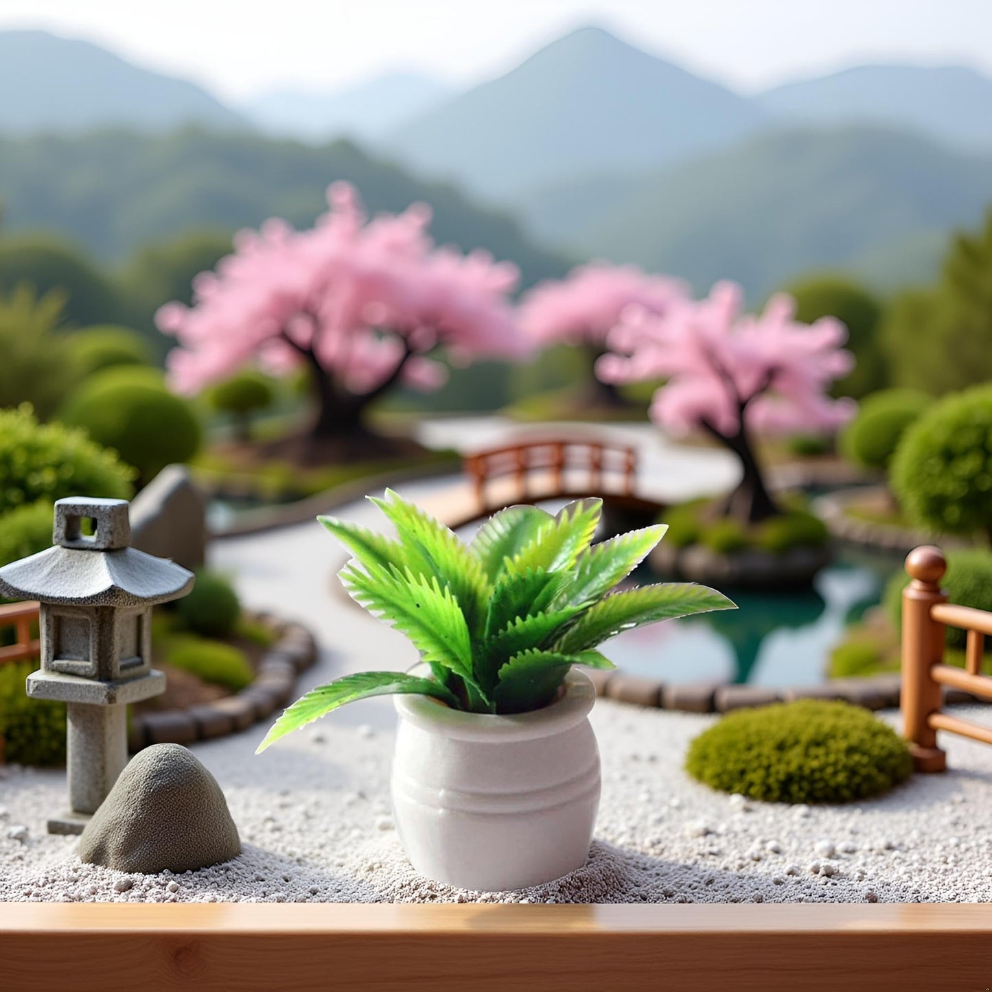 Dollhouse Plant Miniature Bonsai Plant, Mini Potted Plant Flower Model Ornament Dollhouse Furniture Toy, DIY Micro Scene Decor