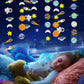 Galaxy Solar System Hanging Garland, Astronauts Rockets Stars Decorations