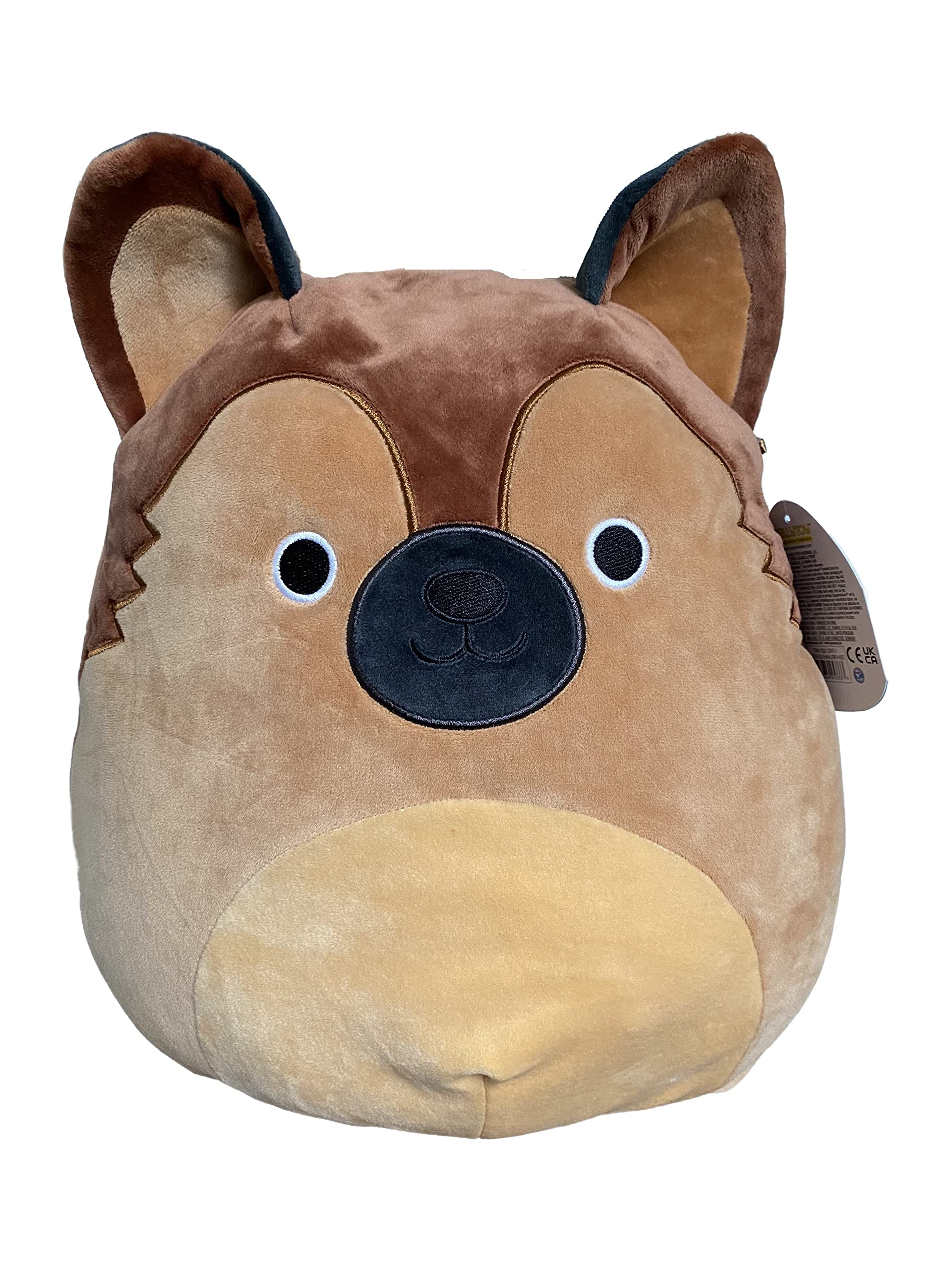 KellyToy Squishmallow 12” Mario The German Shepard Puppy Dog Plush Pillow