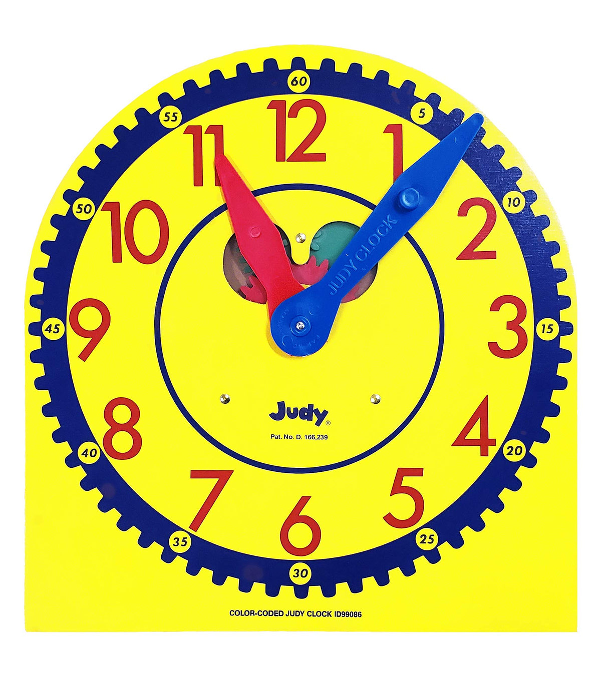 Carson Dellosa 13" x 12" Judy Clock, Learn to Tell Time with Color Coded Clock Hands, Analog Time Telling for Kids, Hands-On Learning Education