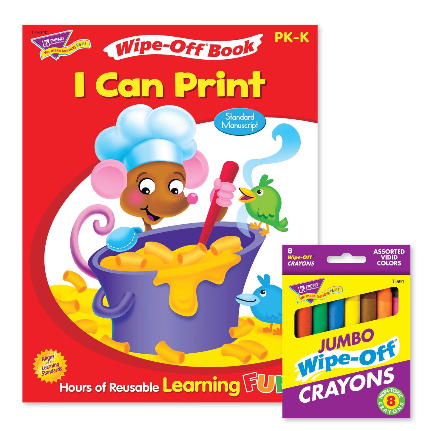 Trend Enterprises Printing Reusable Book & Crayons