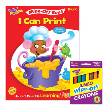 Trend Enterprises Printing Reusable Book & Crayons