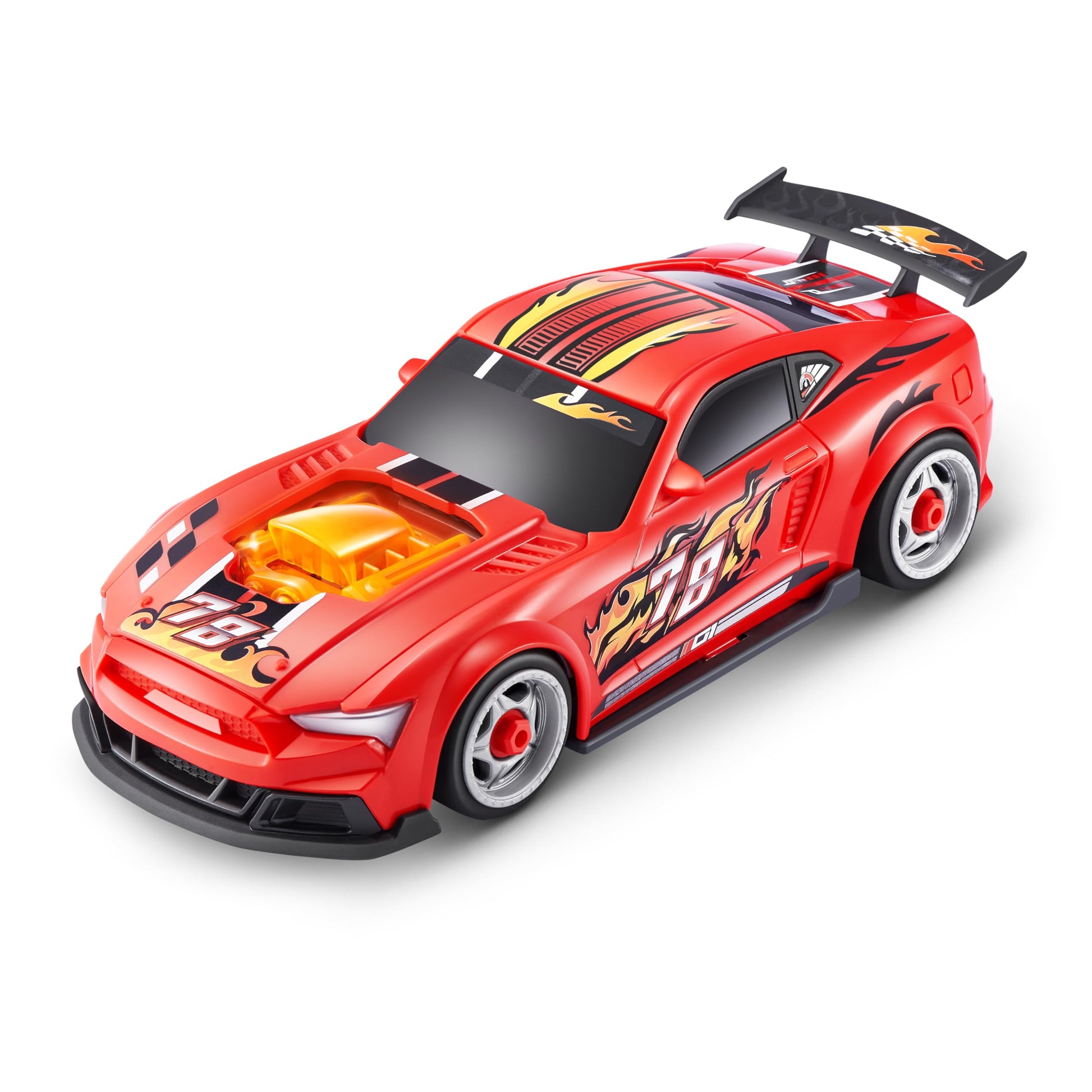 Metal Machines Speed Heroes (Red) by Zuru, 20+ Surprises, Build your own Car, Two Bodies, Lights & Sounds, Slime