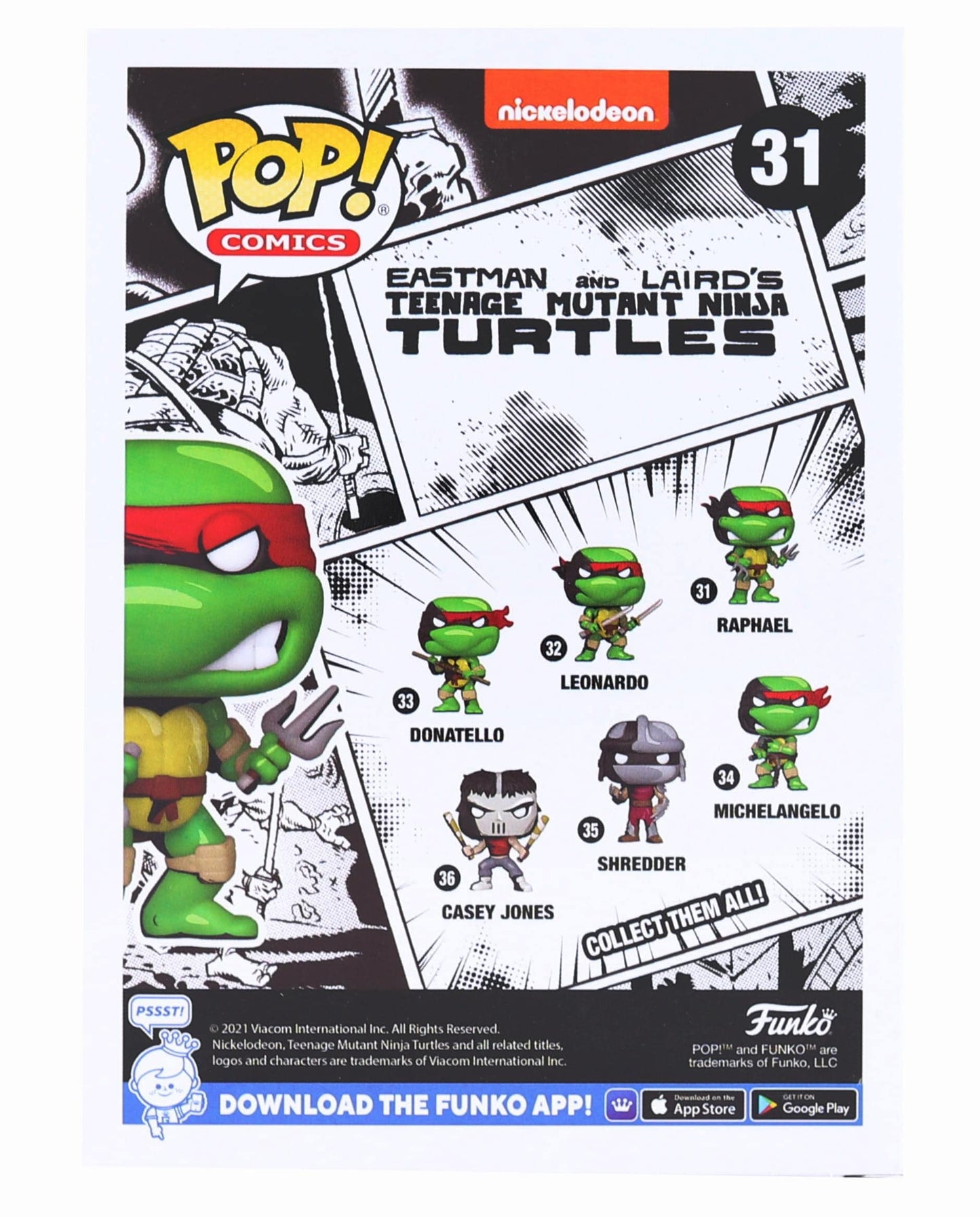 Funko Pop! Comics Teenage Mutant Ninja Turtles: Raphael Previews Exclusive Vinyl Figure