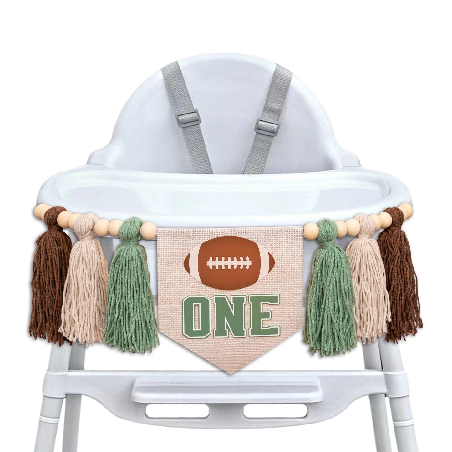 ZAIBIANHAO Football First Birthday High Chair Banner