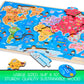 Montessori Mama World Map Wooden Puzzle, Continents and Oceans Puzzles for Kids Ages 4-6. Perfect Educational Toys for 4 Year Old Including Global