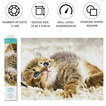 DIAMOND DOTZ Baby Pie Cat Diamond Painting Kits for Adults - Diamond Art Kits a Relaxing Creative Craft Kit with Dotz Gems 12.2"x16.1"